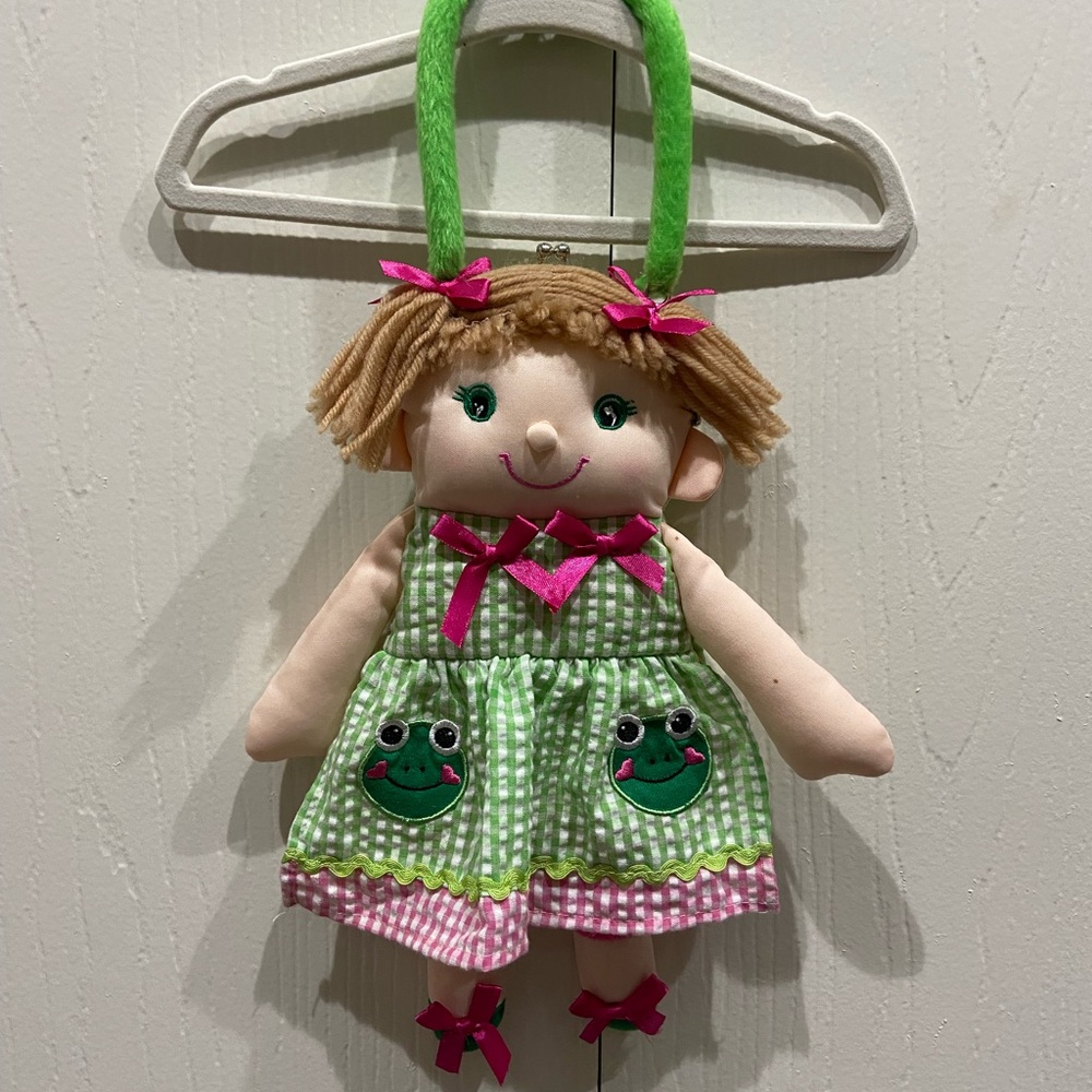 Doll Purse Kisslock Snap Closure
Frog Embellished Dress